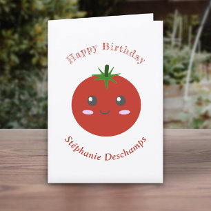 Agradecimiento Tarjeta de cumpleaños de tomate cuto