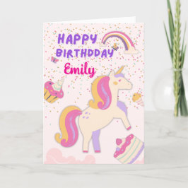 Agradecimiento Tarjeta de cumpleaños de Unicornio