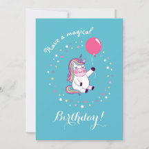 Tarjeta de cumpleaños de unicornio mágica de arcoi