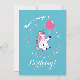 Agradecimiento Tarjeta de cumpleaños de unicornio mágica de arcoi