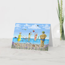 Tarjeta de cumpleaños de verano en la playa