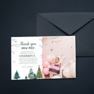 Agradecimiento Tarjeta de cumpleaños de Winter Online Snowflake