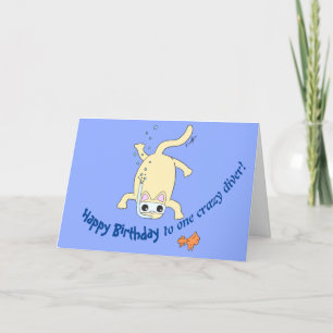 Agradecimiento Tarjeta de cumpleaños del Buceador de Gatos de Scu