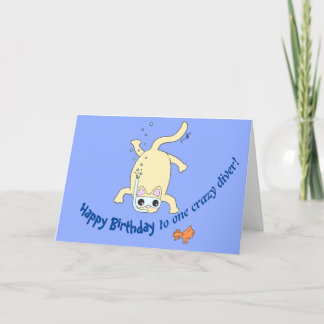 Agradecimiento Tarjeta de cumpleaños del Buceador de Gatos de Scu