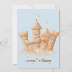 Agradecimiento Tarjeta de cumpleaños del Castillo de Arena Waterc