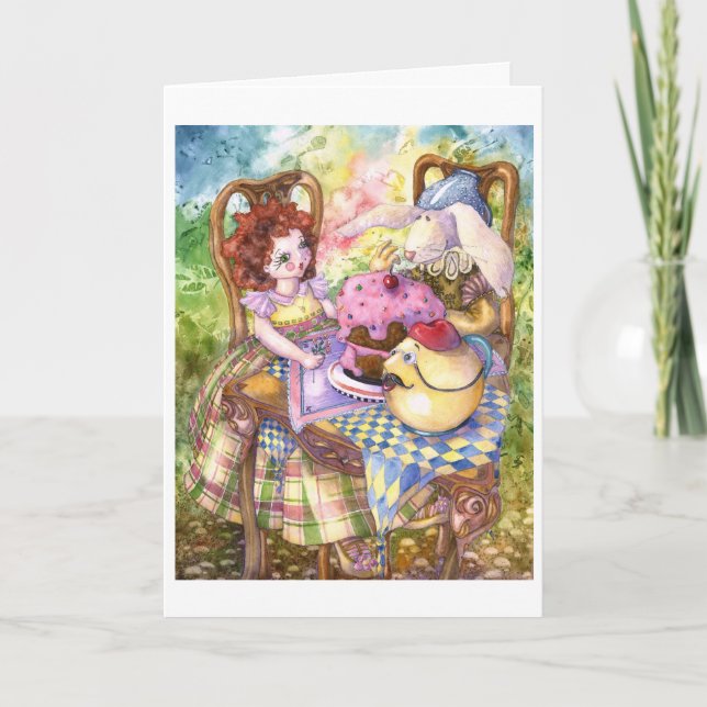 Agradecimiento tarjeta de cumpleaños del fiesta de té (Anverso)