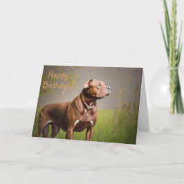 Agradecimiento Tarjeta de cumpleaños DignifiedBrown Pitbull