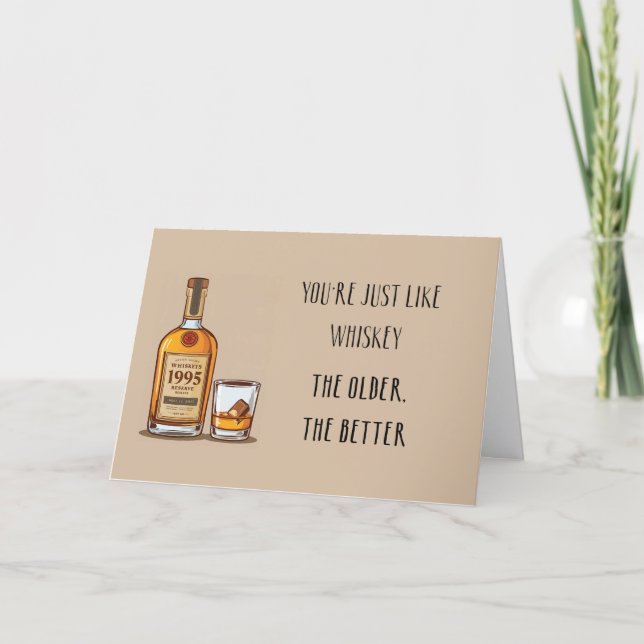 Agradecimiento Tarjeta de cumpleaños divertida de Whisky para 30  (Anverso)