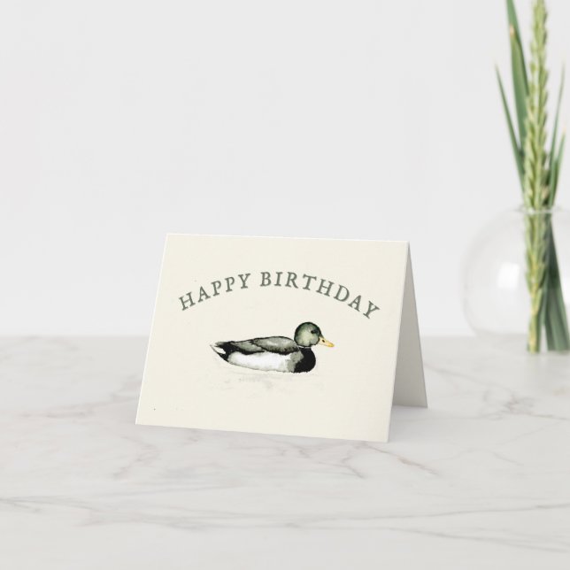 Agradecimiento Tarjeta de cumpleaños en blanco del pato silbón fe (Anverso)