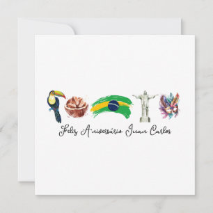 Agradecimiento Tarjeta de cumpleaños feliz brasileña, Feliz Anive