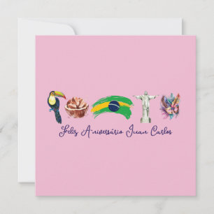 Agradecimiento Tarjeta de cumpleaños feliz brasileña, Feliz Anive