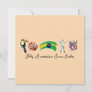 Agradecimiento Tarjeta de cumpleaños feliz brasileña, Feliz Anive