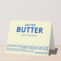 Tarjeta de cumpleaños feliz con mantequilla salada