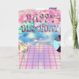 Agradecimiento Tarjeta de cumpleaños feliz cromada por moda