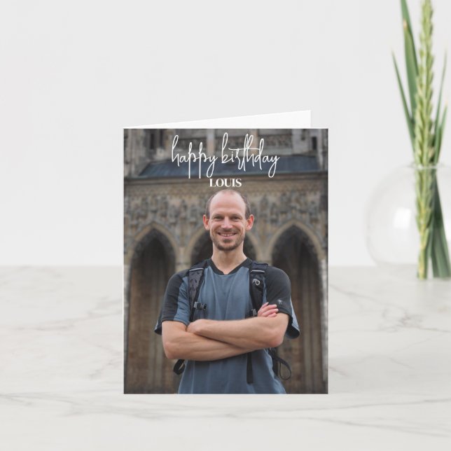 Agradecimiento Tarjeta de cumpleaños feliz de foto personalizada (Anverso)