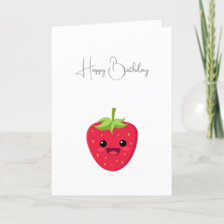 Agradecimiento Tarjeta de cumpleaños feliz de fresa