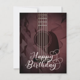 Agradecimiento Tarjeta de cumpleaños feliz de guitarra acústica