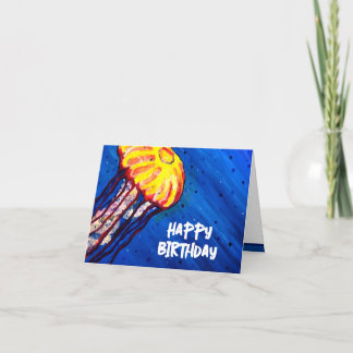Agradecimiento Tarjeta de cumpleaños feliz de la medusa personali