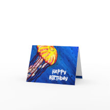 Tarjeta de cumpleaños feliz de la medusa personali