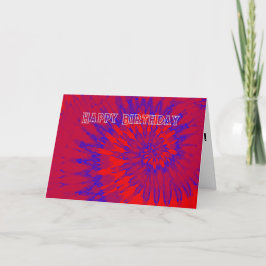 Agradecimiento Tarjeta de cumpleaños feliz de tinte rojo y azul