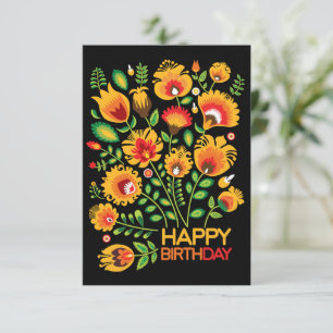Agradecimiento Tarjeta de cumpleaños feliz del folklore