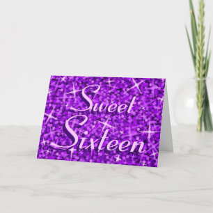 Agradecimiento Tarjeta de "cumpleaños feliz" Glitz Purple "Sweet
