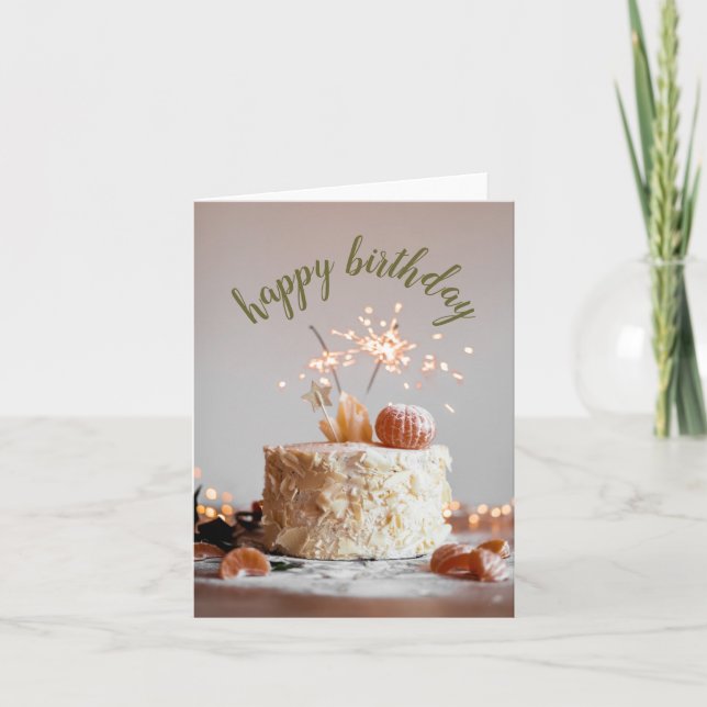 Agradecimiento Tarjeta de cumpleaños feliz plegada (Anverso)