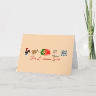 Agradecimiento Tarjeta de cumpleaños feliz portuguesa, Feliz Aniv