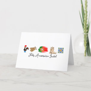 Agradecimiento Tarjeta de cumpleaños feliz portuguesa, Feliz Aniv