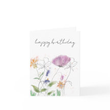 Tarjeta de cumpleaños | Floral acuarela