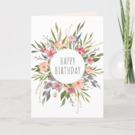 Agradecimiento Tarjeta de cumpleaños floral de color pastel moder