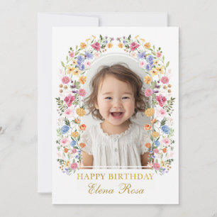 Agradecimiento Tarjeta de cumpleaños floral de jardín de primaver