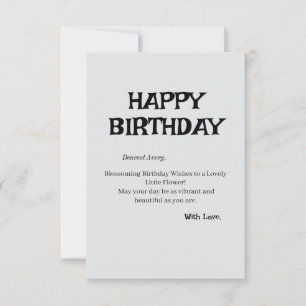 Agradecimiento Tarjeta de cumpleaños floral elegante con Yo perso