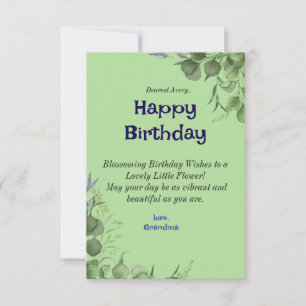 Agradecimiento Tarjeta de cumpleaños floral elegante con Yo perso