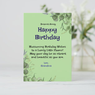 Agradecimiento Tarjeta de cumpleaños floral elegante con Yo perso