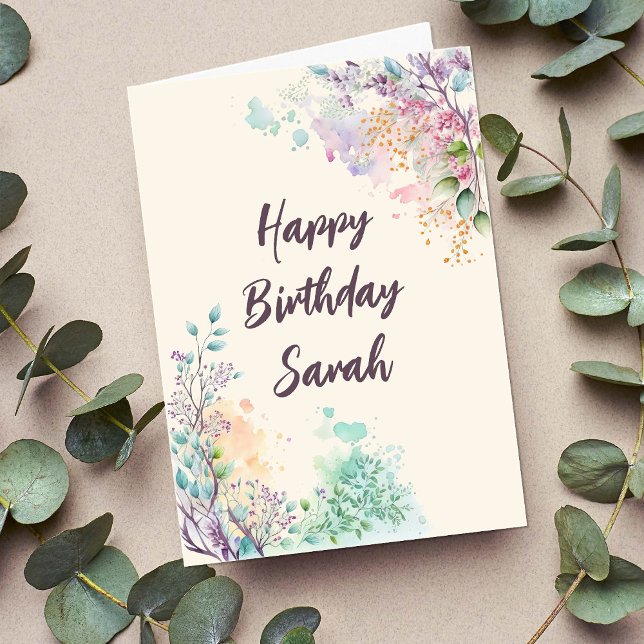 Agradecimiento Tarjeta de cumpleaños floral floral de primavera c (Subido por el creador)