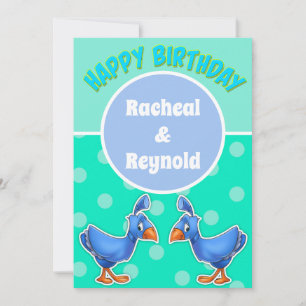 Agradecimiento Tarjeta de cumpleaños gemela Cute personalizado