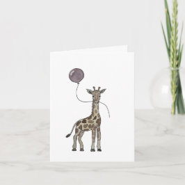 Agradecimiento tarjeta de cumpleaños giraffe