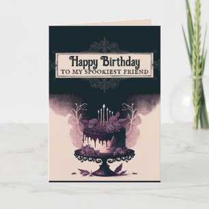 Agradecimiento Tarjeta de cumpleaños gótico - Pastel de cumpleaño