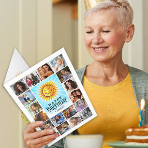 Agradecimiento Tarjeta de cumpleaños grande del Collage de fotos