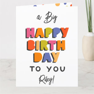 Agradecimiento Tarjeta de cumpleaños grande feliz personalizada