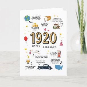 Agradecimiento Tarjeta de cumpleaños imprimible de 1920
