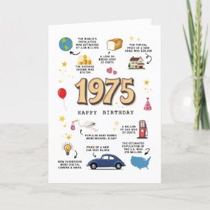 Agradecimiento Tarjeta de cumpleaños imprimible de 1975