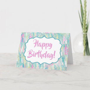 Agradecimiento Tarjeta de cumpleaños KiniArt Happy Pastels