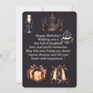 Agradecimiento Tarjeta de cumpleaños negra de lujo para ella Co