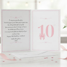 Tarjeta de cumpleaños número 10 de papá a hija