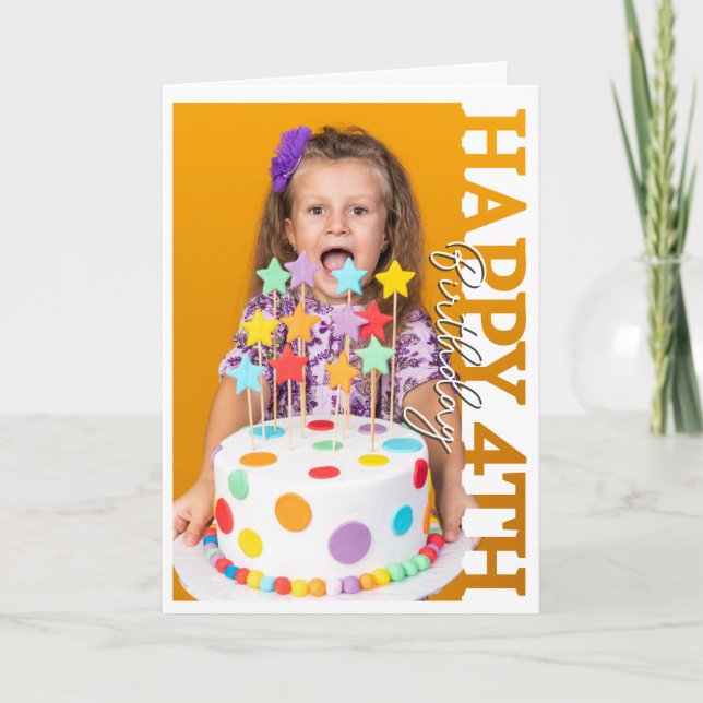 Agradecimiento Tarjeta de cumpleaños número 4 álbum de fotos (Anverso)