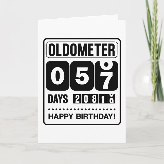 Agradecimiento Tarjeta de cumpleaños número 57 Oldometer (Anverso)