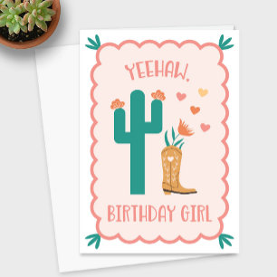 Agradecimiento Tarjeta de cumpleaños occidental "Sí, Chica de cum