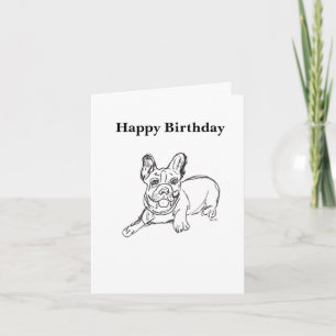 Agradecimiento Tarjeta de cumpleaños para Bulldog Francés